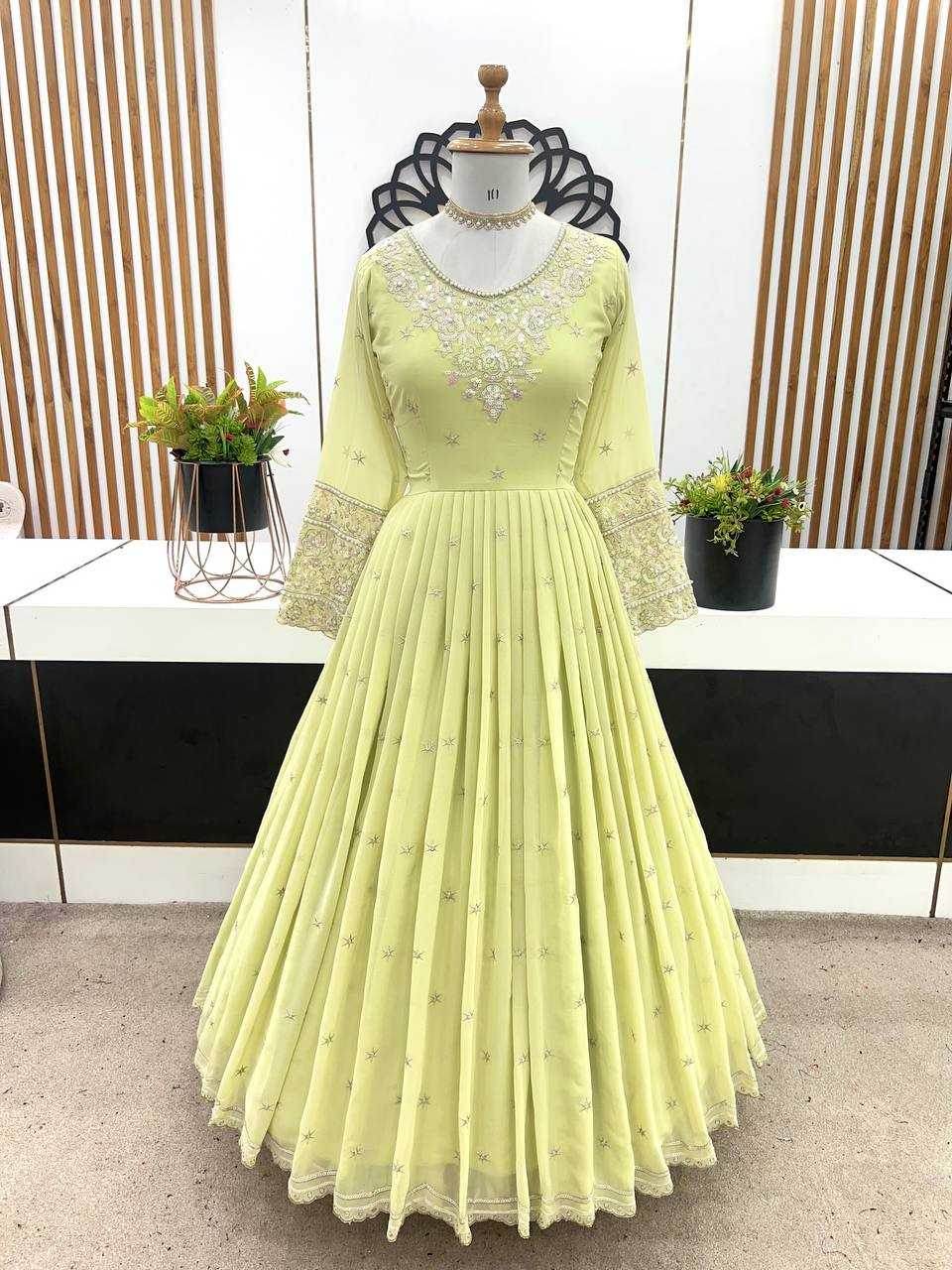 Georgette Embroidery Georgette Gown - MYLUXURY LANE ENTERPRISE
